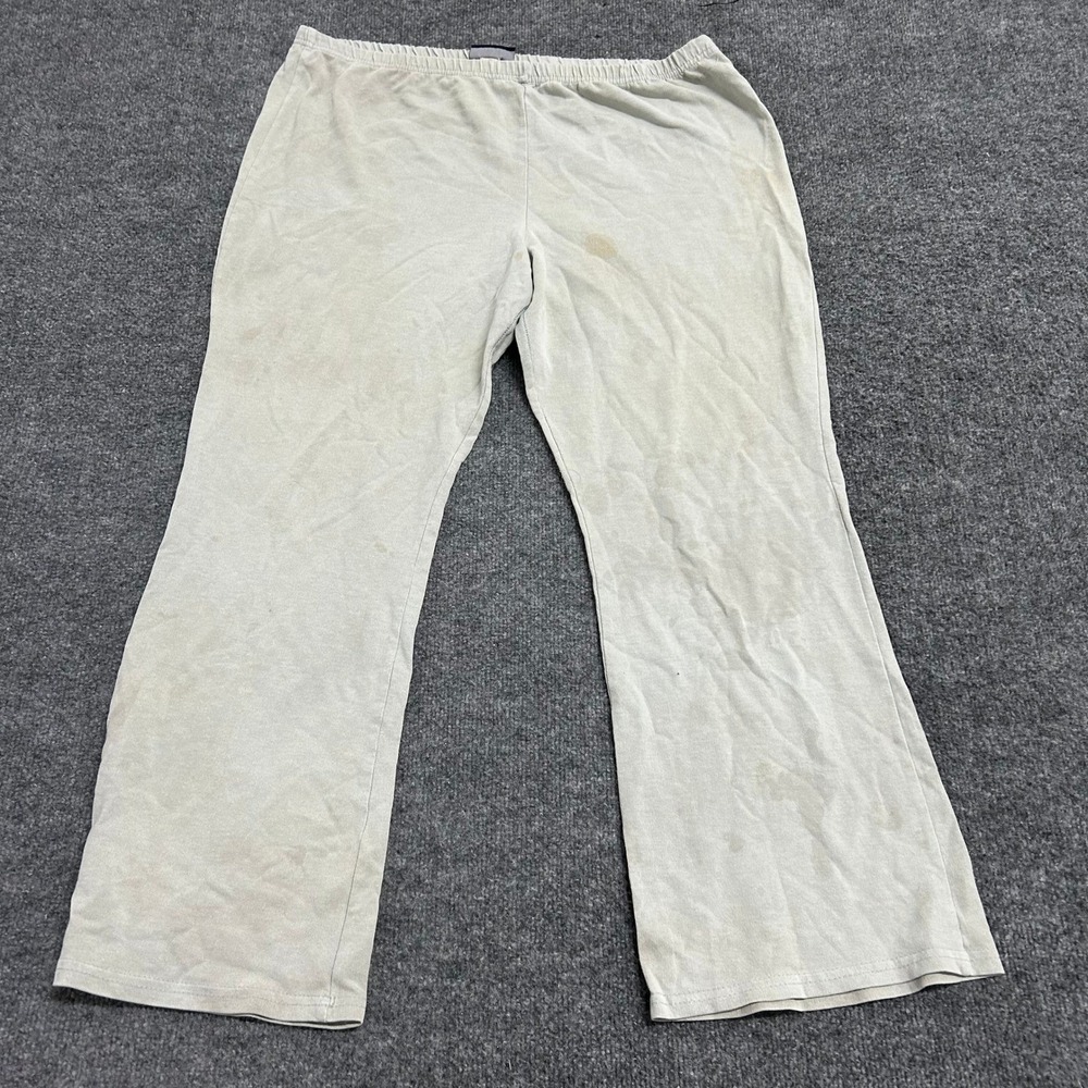 Zoey Beth Pants Womens Size 2X Green Lounge Flare Elastic Waist USA Made Stains